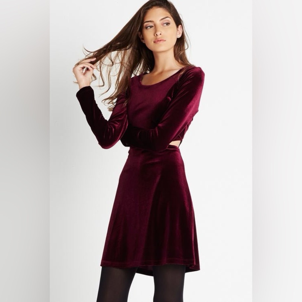 BCBGeneration Flared Velvet Dress